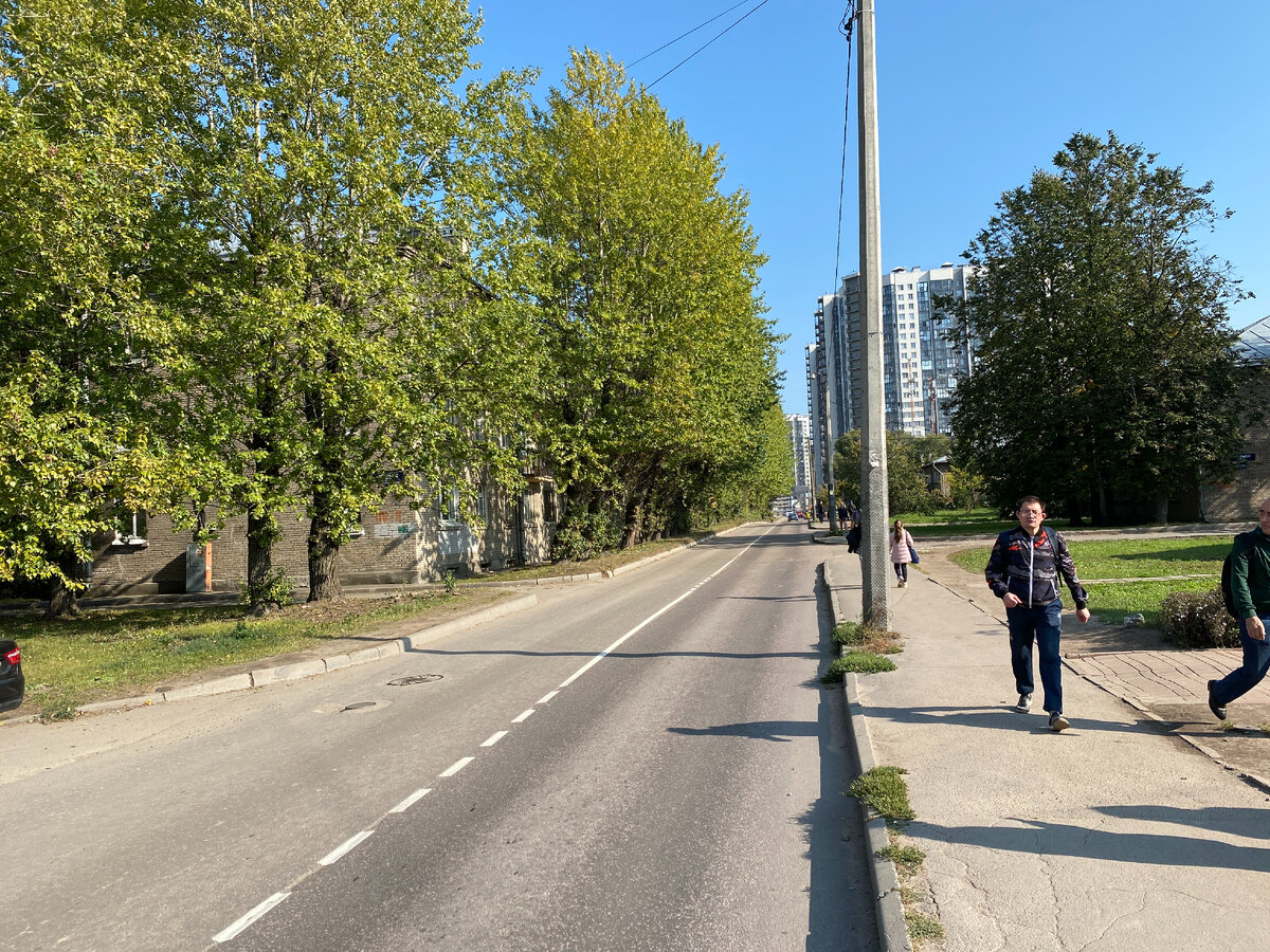 Асфальтовая дорога от Октябрьской набережной в сторону Уткиной Заводи