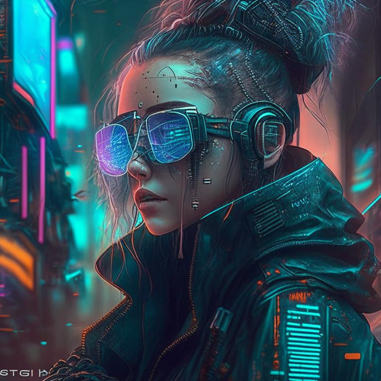 ИИ создано нейросетью kandinsky 2.1 киберпанк