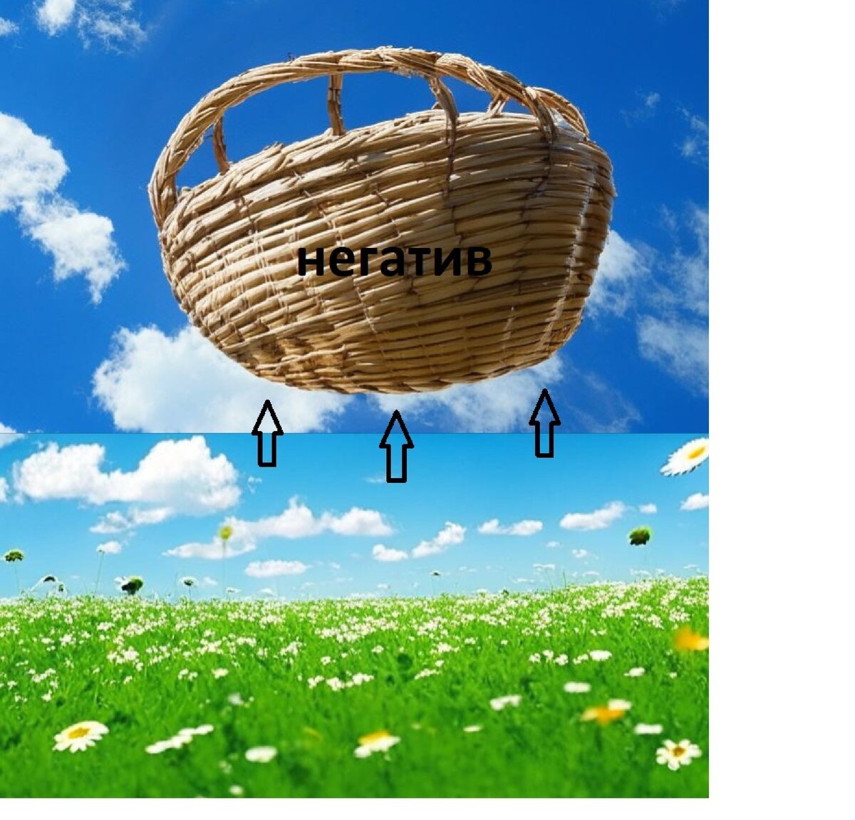 Корзина с нашим негативом летит на утилизацию))) Изображение создано автором с помощью ИИ  https://editor.fusionbrain.ai/, доработано в Paint