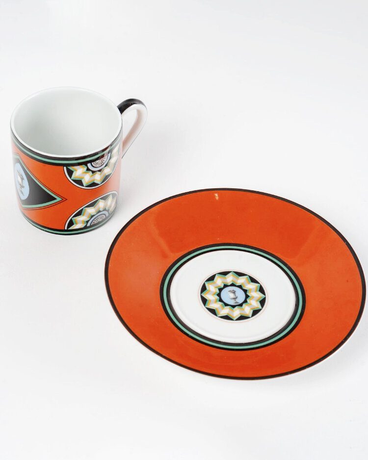 Кофейная пара из сервиза «Помпеи». 1987 год, Puiforcat. Франция