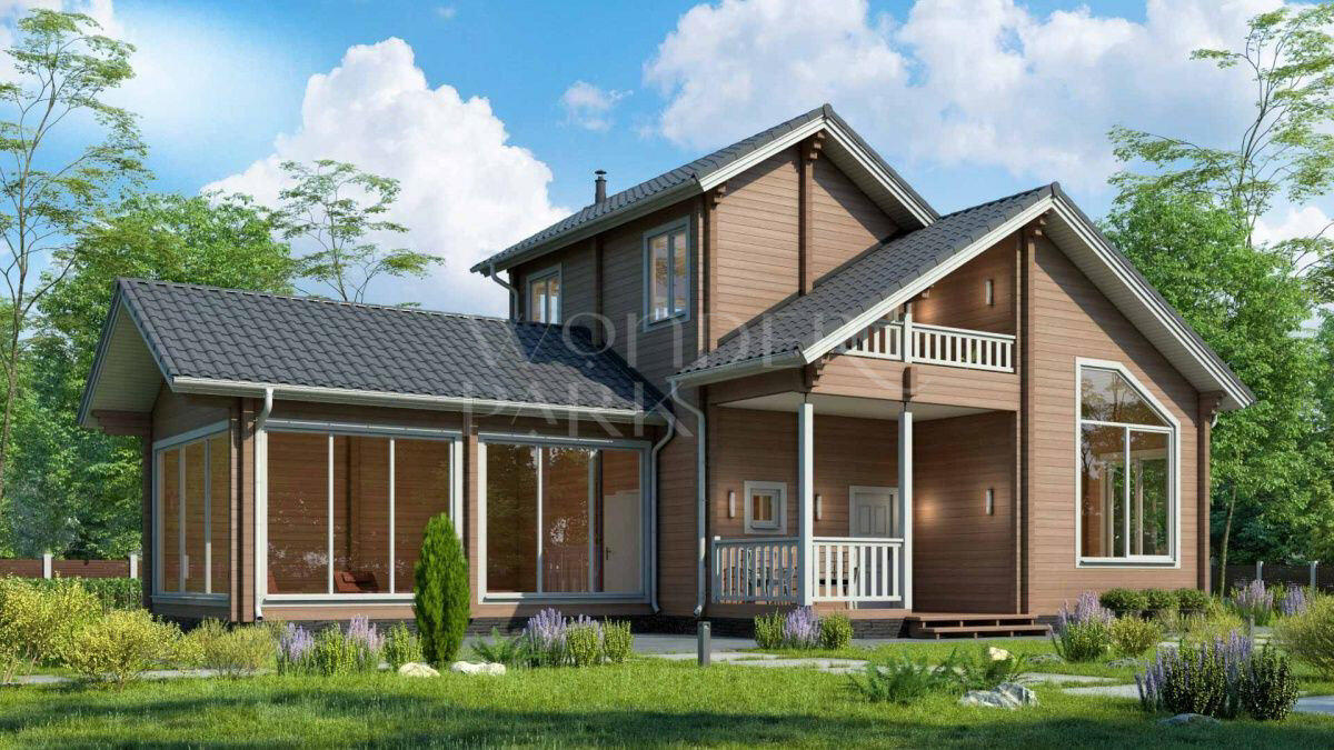 Проект дома из профилированного бруса с террасой