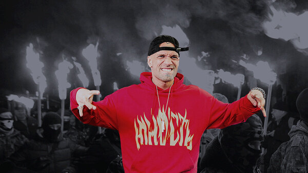 Рэпер Андрей Меньшиков (Лигалайз) выпустил русофобский клип с признаками экстремизма, после чего покинул Россию. Коллаж © LIFE. Фото © ТАСС / Сергей Бобылев, Максим Никитин