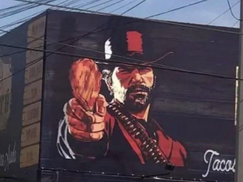    А так можно было? Ресторан использовал арт из RDR2 для рекламы