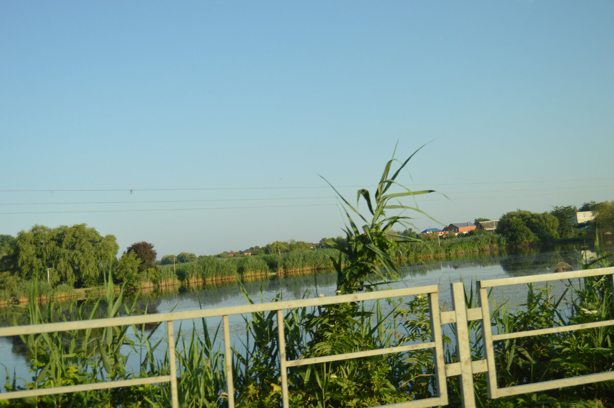 Фото автора. Июль 2023. Мост через реку. Летом часто такие реки пересыхают. Река есть, а воды нет!