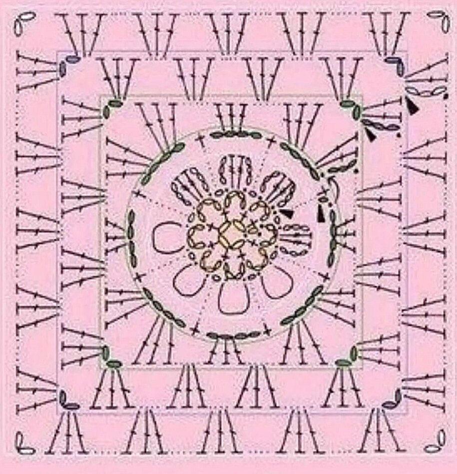 Схема бабушкиного квадрата с цветком. Квадрат крючком. Викторианский квадрат крючком схема. Бабушкин квадрат с градиентом схема вязания. Изо узор в квадрате.