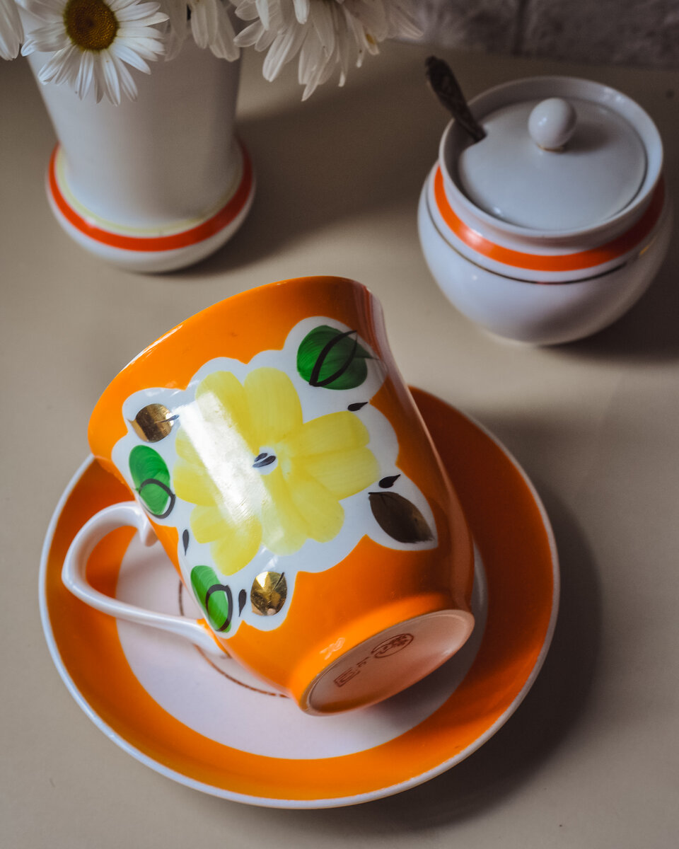 Чайный бокал «Цветы». Артёмовский опытно-экспериментальный завод. 1975-1985 гг.