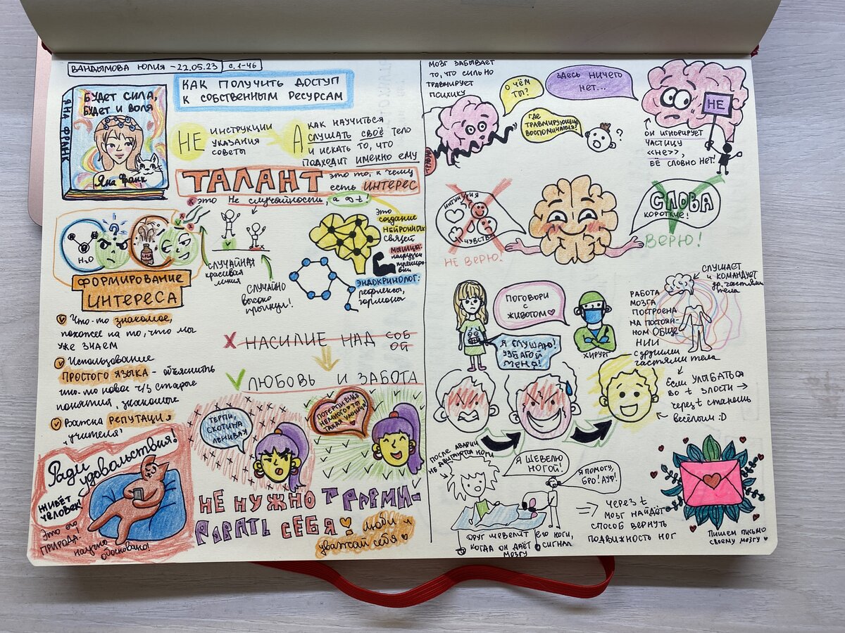 Пример моего визуального конспекта по книге Яны Франк