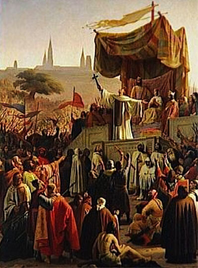 Э. Сигнол. Святой Бернард призывает христианский мир к крестовому походу