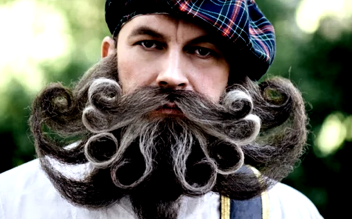 Храбрый шотландец с бородой и усами в венгерском стиле.