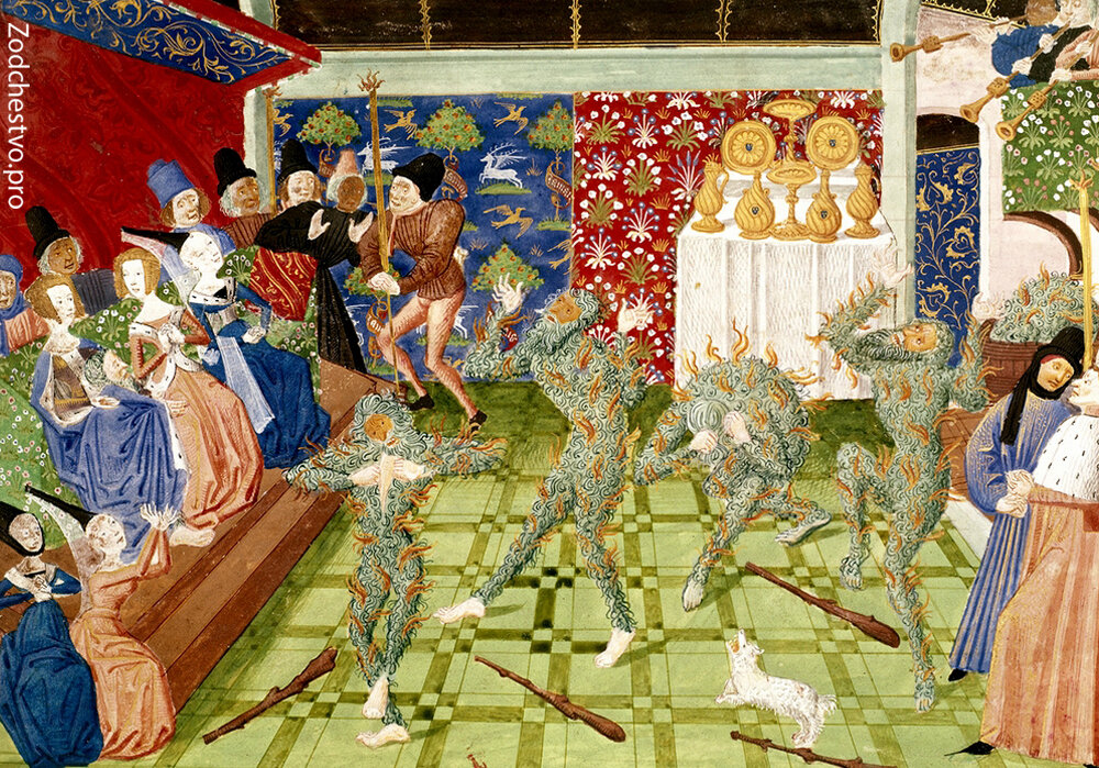 Миниатюра «Бал объятых пламенем», 1470е