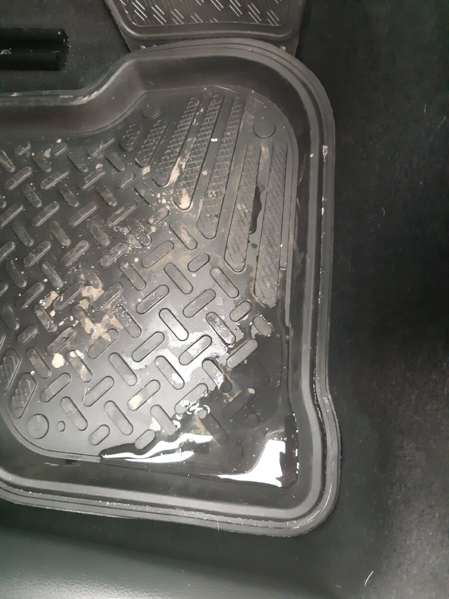 Зимой вода в ковриках появляется от снега с обуви. 