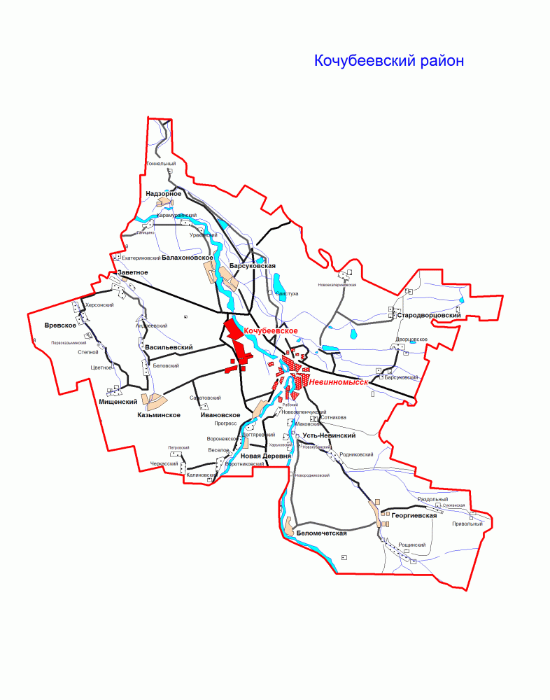 Карта села кочубеевского