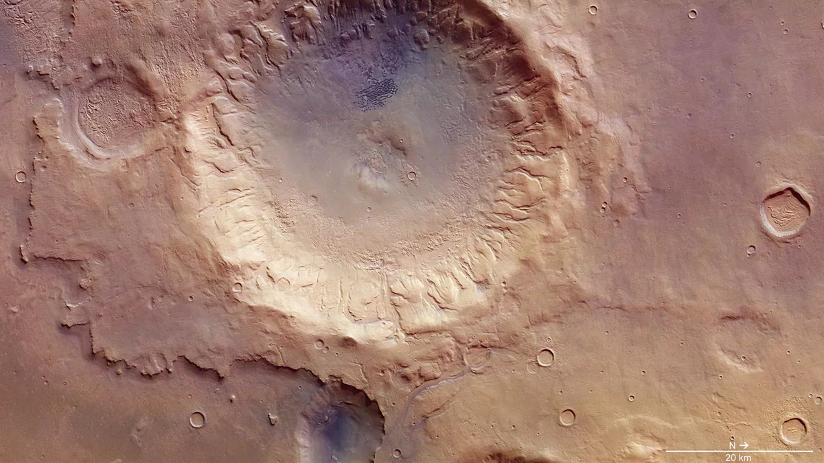 Время на марсе. Ударный кратер на Марсе. Hellas basin кратер Марса.