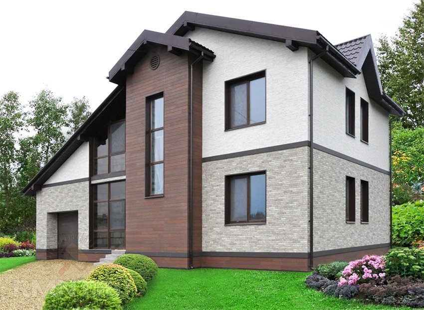 Дом с облицовкой фасадными панелями