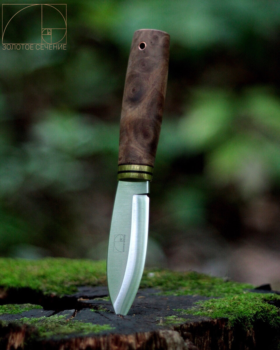 Промысловый нож «Беличий», совместный проект мастерской «Золотое Сечение» и «Мастер Нестеров». По мотивам ножа фабрики наследников Д.Д.Кондратова из каталога 1898 года.