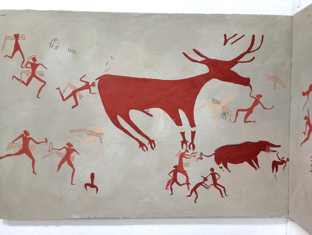 Еще одна роспись на тему охоты.