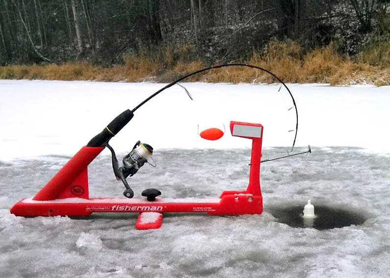 Величина задержки срабатывания жерлицы автомат Automatic Fisherman определяется провисом (слабиной) участка лески с красным поплавком на 5-10 см.