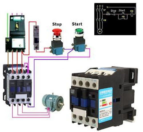 Подлючение Магнитного Пускателя С Трехфазным Двигателем.