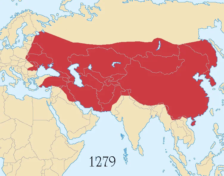 Монгольская империя в 1279 г.