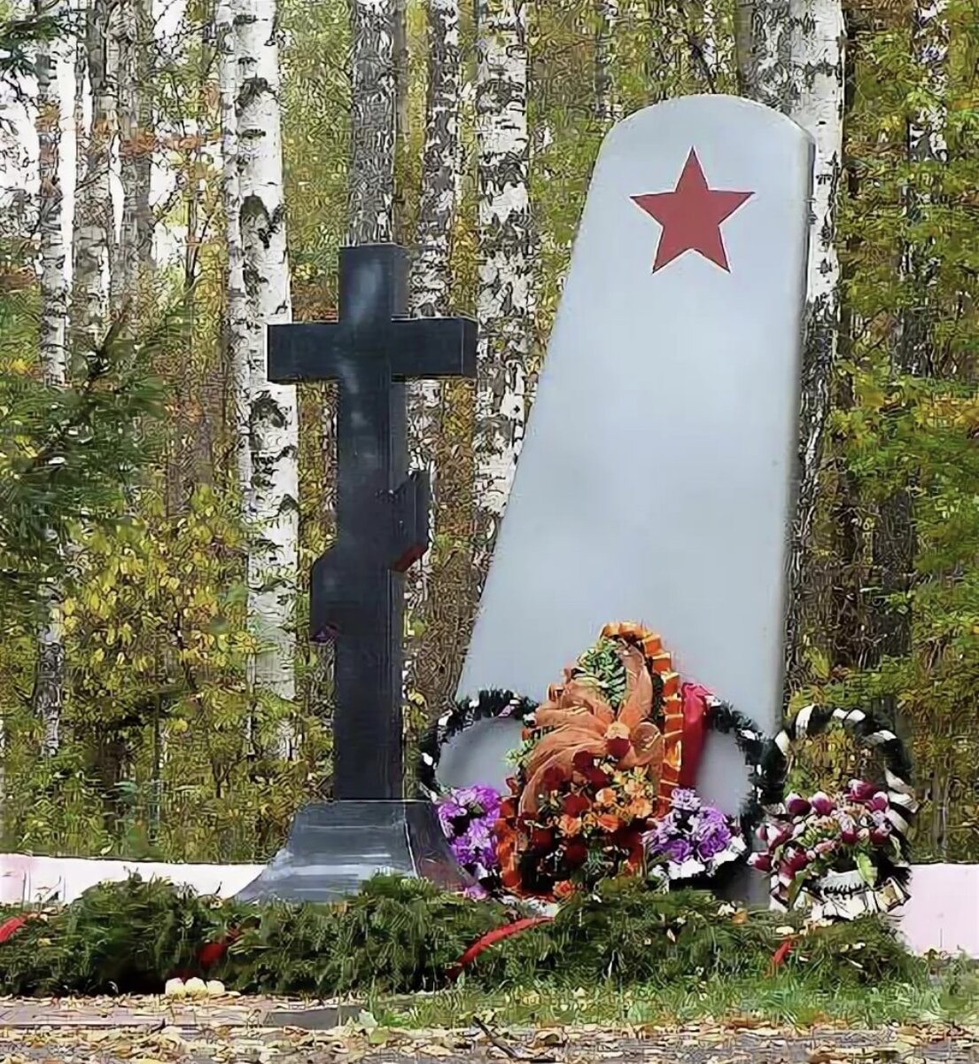 Памятник на месте гибели Талалихина. (с.Лопатино)