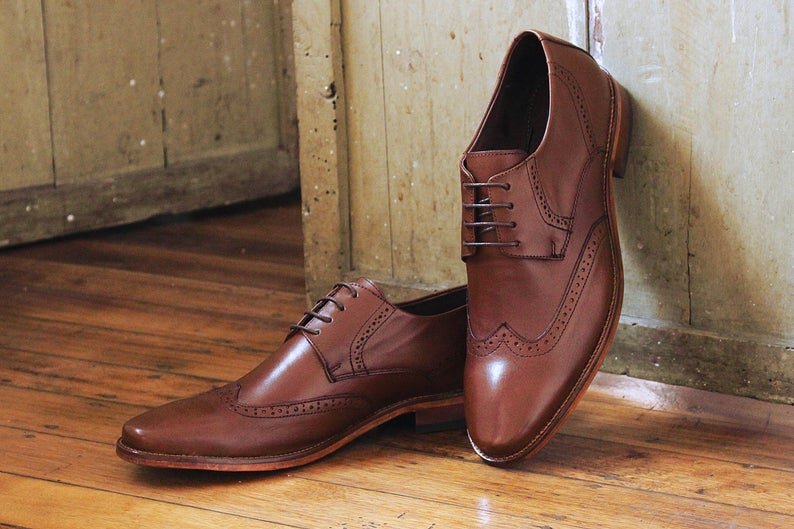 Кожаные мужские ботинки ручной работы мастеров из Эквадора.