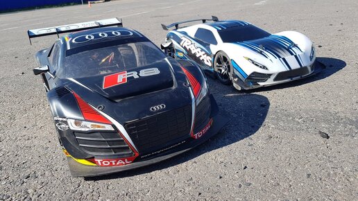 Большие и быстрые радиоуправляемые машины. AUDI R8 vs Traxxas XO-1