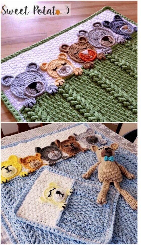 источник thewhoot.com/crochet/sleep-tight-teddy-bear-blanket-crochet-pattern