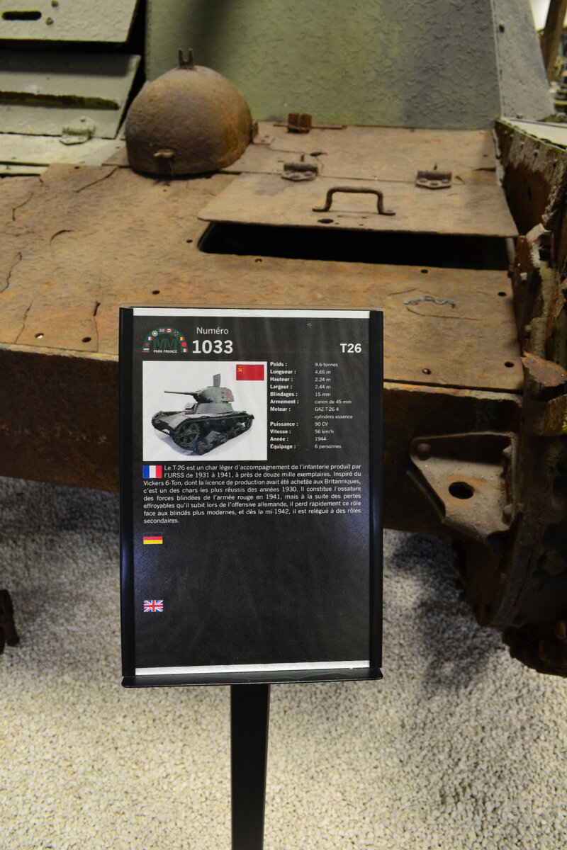 Информационная табличка у танка Т-26 в Военном музее MM Park в Ванзено – увы, не совсем точная. Фото: С.Г. Мороз