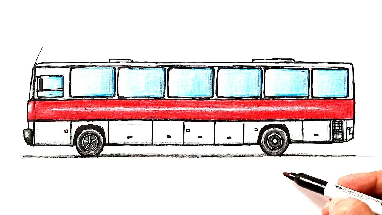 Как нарисовать транспорт поэтапно карандашом - Ёжка