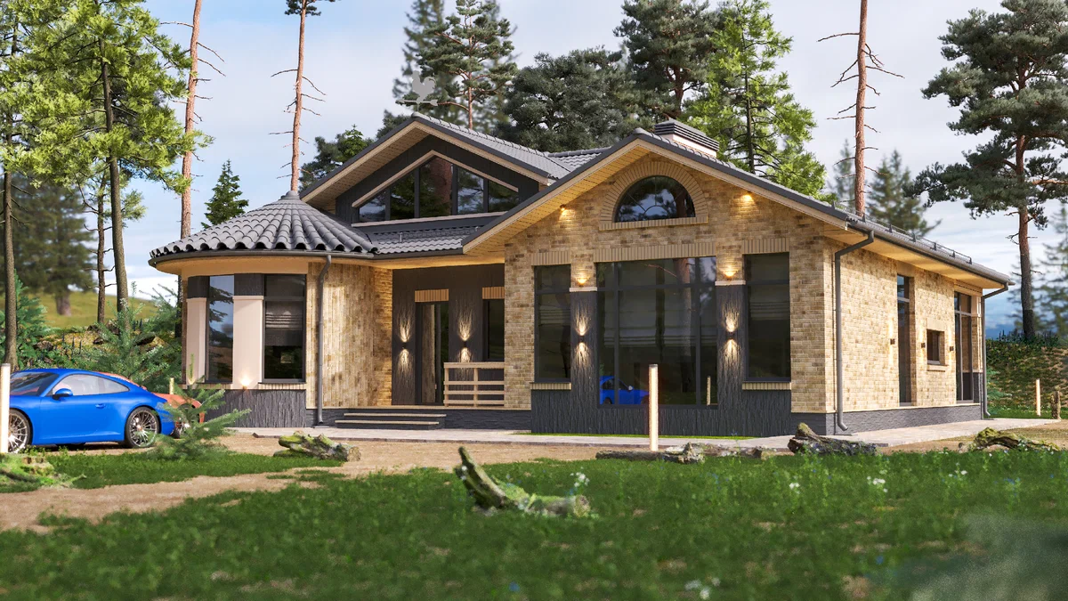 Внешний вид дома. Источник изображения: Дзен-канал "Николай Ершов_ПРОЕКТЫ и ДИЗАЙН"