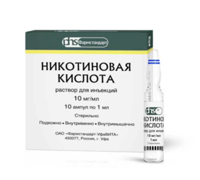 Схема никотиновой кислоты для инъекции