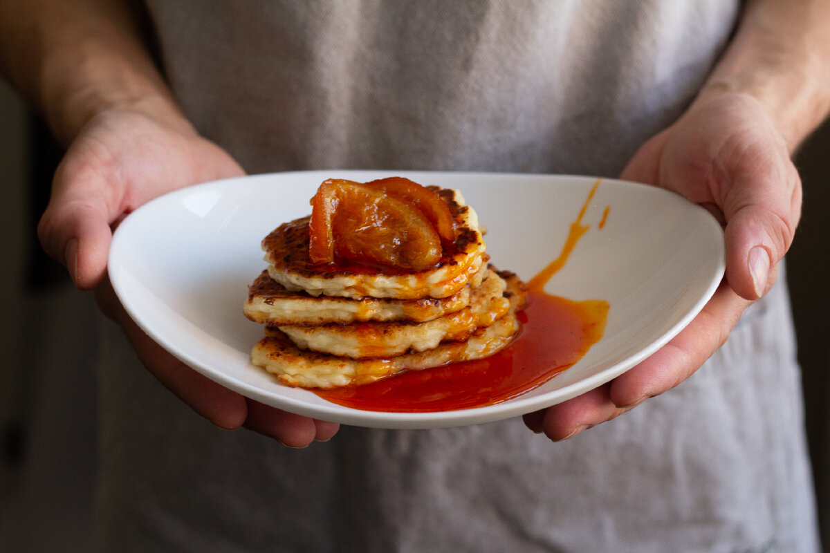 панкейки с зернистым творогом
