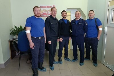    Спасатели «Мособлпожспаса» после сдачи крови © Пресс-служба ГКУ МО «Мособлпожспас»