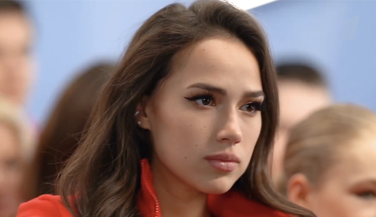 Алина Загитова. Съёмки заставки к кубку Первого канала. Источник фото: телеграмм канал Фигурное катание на Первом.