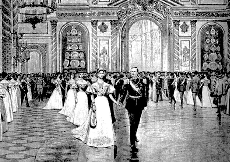 Как называется благотворительный бал юлии мышковой 1896. Императорский бал 19 века. Бал в Петербургском дворянском собрании 1913 года.