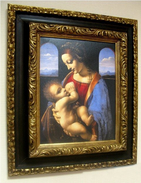 Оформление репродукции картины 30х40 в итальянский багет шириной 12 см