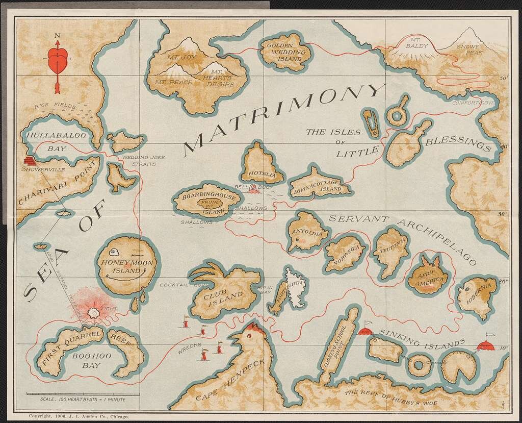 Sea of Matrimony Pocket Map. 1906