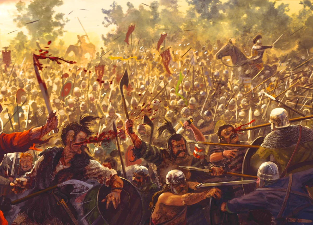 Сражение рыцарей средневековья. Сражение римлян с готами при адрианополе. Сражения готов. Аттила битва на каталаунских полях. Битва при везувии (552).