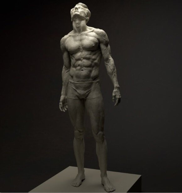 Памятник исходному астенику-эктоморфу, который смог набрать немного мышечной массы, но сохранить её смог, только став статуей...