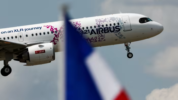 A321XLR в полете на Парижском авиасалоне. Фото: REUTERS