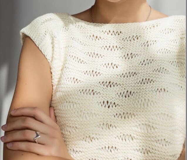 Ажурный топ узором Волна