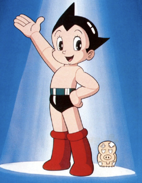 Переведено с английского языка.-Astro Boy, известный в Японии как Atom, является вымышленным супергероем и главным героем одноименной франшизы. Созданный Осаму Тэдзукой персонаж был представлен в манге «Капитан Атом» 1951 года