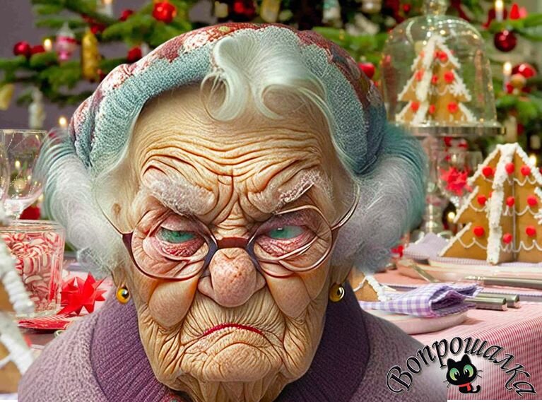 Тулупчика не вышло, только лишь рождественская атмосфера со "счастливой" бабуленькой. 