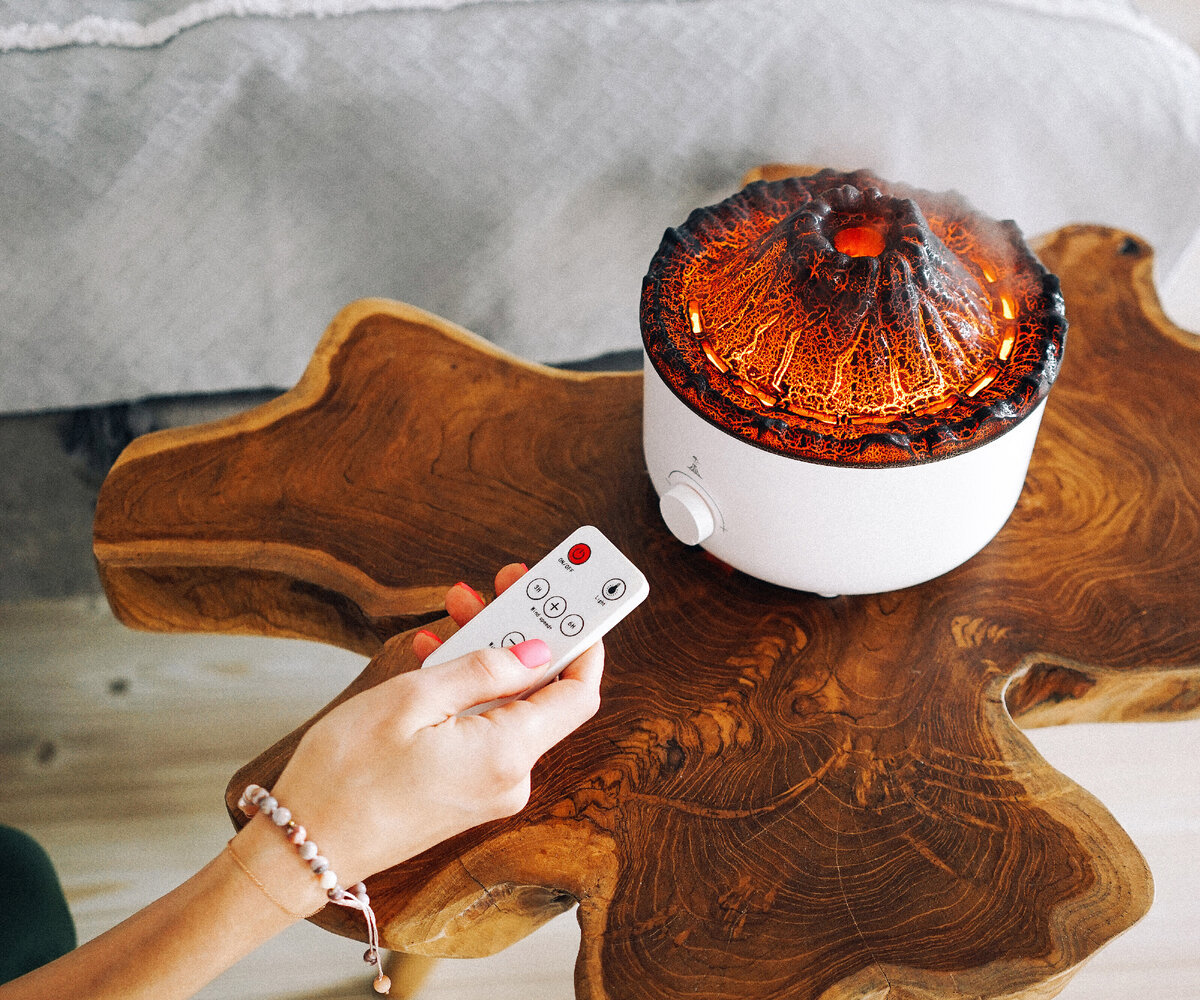 Ароматерапия с  ультразвуковым аромадиффузором с эффектом пламени Volcano