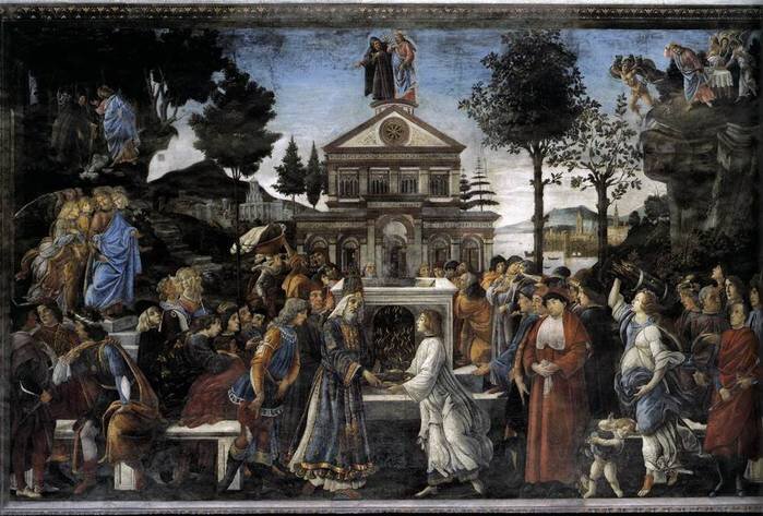 "Искушение Христа". С.Боттичелли. Роспись Сикстинской капеллы, 1481-82гг.
