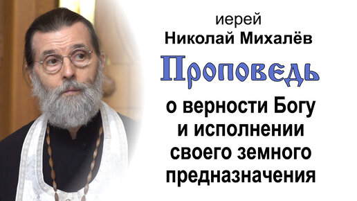 Проповедь о верности Богу и исполнении своего земного предназначения (2023.07.06). Иерей Николай Михалёв