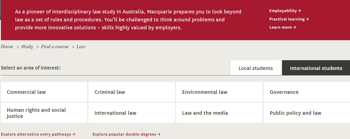 Сайт Macquarie University