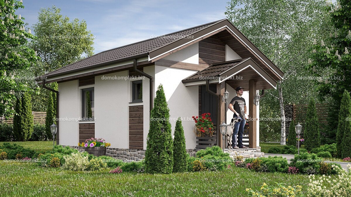 Небольшой дачный домик из СИП панелей по проекту «Бюджетный»