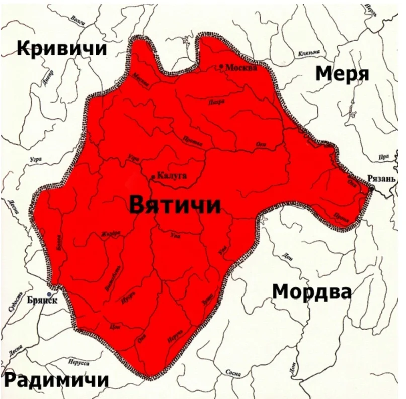 Вятичи карта расселения