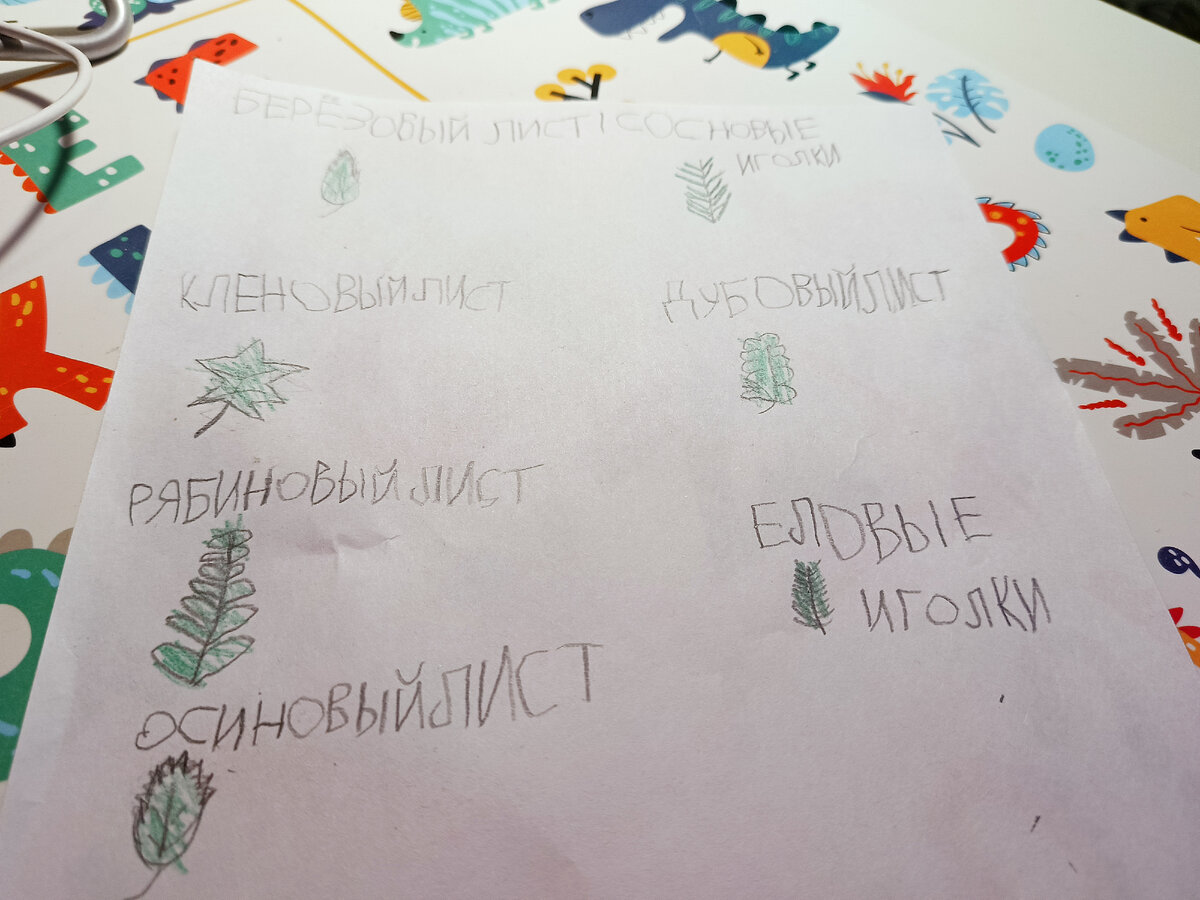 Задание на тему "деревья" ОНР первого уровня